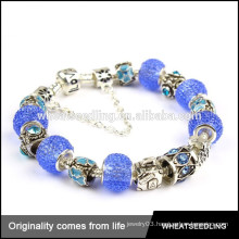 2015 fashion blue rhinesone crystal beads italian mesh bracelet